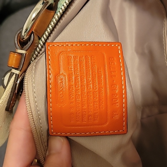 Coach Signature Multicolor Satin Leather Tote - Picture 10 of 12